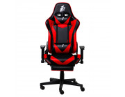 Gaming Chair 1STPLAYER FK3 Black&Red, PVC learher, Hidden leisure footrest, Lumbar cushion with a 2-point massage, USB interface, switch control, Molded foam, Reinforced steel frame, 2D armrest, 4 class Gaslift, 60mm Nylon caster, Angle Adjuster:90°-170°,
